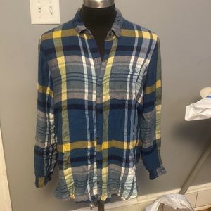 Lucky brand plaid button up top